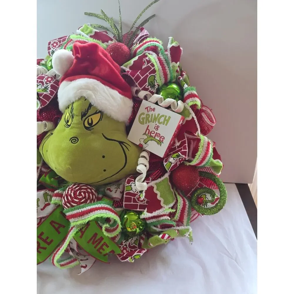 Handmade Grinch Christmas Wreath 26